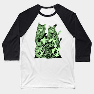 GUITAR CATS (green version) Baseball T-Shirt